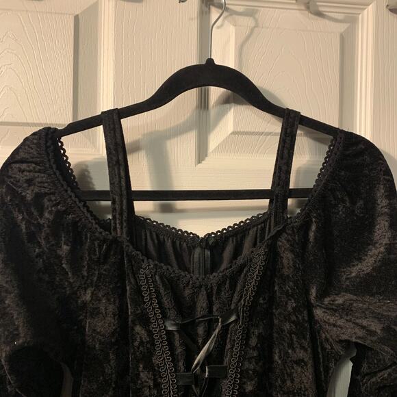 Lip Service Women's Whimsigoth Crushed Velvet Maxi Dress Size 1X Corset Witchy - Picture 4 of 16